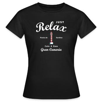 Relax, Grande Canarie, Punta de Sardina, Espagne - T-shirt Femme - noir - Devant - AI Model Female 172 dark (172cm)