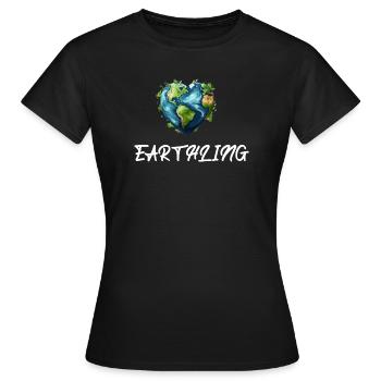 Citoyen terrien du monde - T-shirt Femme - noir - Devant - AI Model Female 172 dark (172cm)