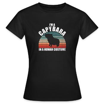 Capybara Zootier Design - Frauen T-Shirt - Schwarz - Vorne - AI Model Female 172 dark (172cm)