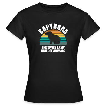 Capybara Zootier Design - Frauen T-Shirt - Schwarz - Vorne - AI Model Female 172 dark (172cm)