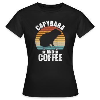 Capybara Zootier Design - Frauen T-Shirt - Schwarz - Vorne - AI Model Female 172 dark (172cm)