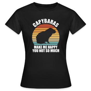 Capybara Zootier Design - Frauen T-Shirt - Schwarz - Vorne - AI Model Female 172 dark (172cm)
