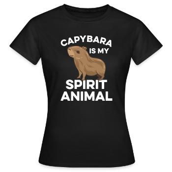 Capybara Zootier Design - Frauen T-Shirt - Schwarz - Vorne - AI Model Female 172 dark (172cm)