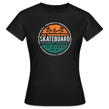 Skatebadge Venice Beach California Retro - Frauen T-Shirt - Schwarz - Vorne - AI Model Female 172 dark (172cm)