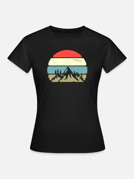 Bergpanorama im Sonnenuntergang - Frauen T-Shirt - Schwarz