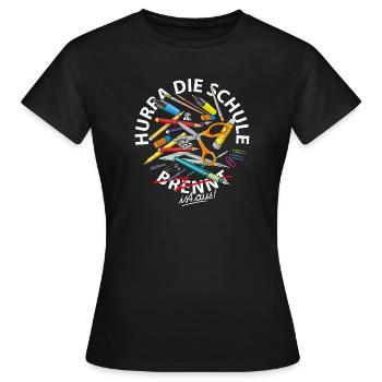 Hurra die Schule ist aus - Frauen T-Shirt - Schwarz - Vorne - AI Model Female 172 dark (172cm)