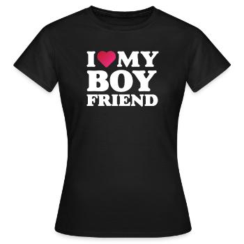 J’aime mon petit ami - T-shirt Femme - noir - Devant - AI Model Female 172 dark (172cm)