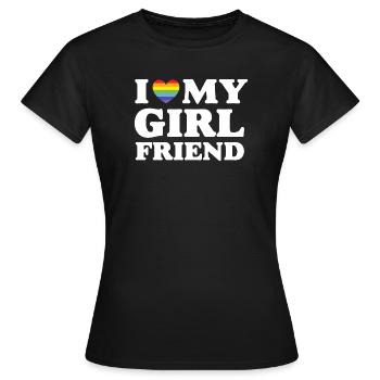 J’aime ma copine - LGBTQ - T-shirt Femme - noir - Devant - AI Model Female 172 dark (172cm)