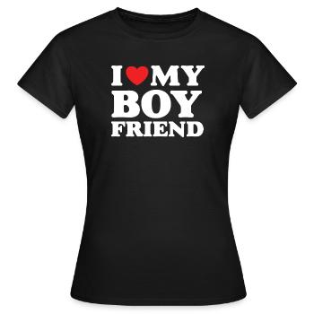 J’aime mon petit ami - T-shirt Femme - noir - Devant - AI Model Female 172 dark (172cm)