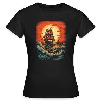 Sea Yacht - T-shirt Femme - noir - Devant - AI Model Female 172 dark (172cm)
