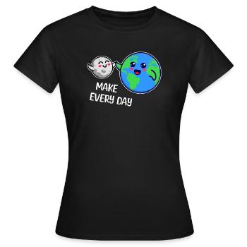 Mutter Erde Statement Umweltfreundlich Umwelt - Frauen T-Shirt - Schwarz - Vorne - AI Model Female 172 dark (172cm)