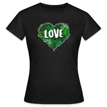 Cœur Terre Mère Nature Dire Conservation de la Nature Environnement - T-shirt Femme - noir - Devant - AI Model Female 172 dark (172cm)