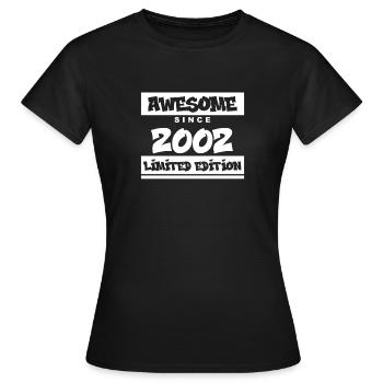2002 - Jahrgang 2002 - Fantastisch seit 2002 - Frauen T-Shirt - Schwarz - Vorne - AI Model Female 172 dark (172cm)