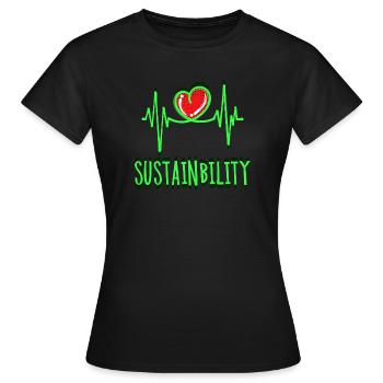 Environment Sustainability Statement Environmental Protection Earth - Women's T-Shirt - black - Front - AI Model Female 172 dark (172cm)