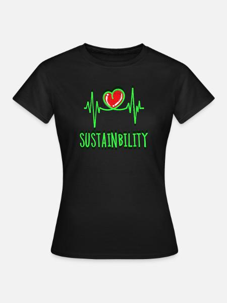 Umwelt Nachhaltigkeit Statement Umweltschutz Erde - Frauen T-Shirt - Schwarz