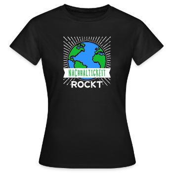 Umwelt Mutter Erde Nachhaltigkeit Umweltschützer - Frauen T-Shirt - Schwarz - Vorne - AI Model Female 172 dark (172cm)