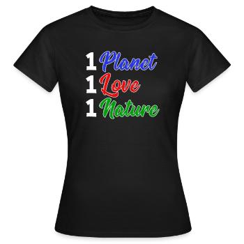 Planète Terre Mère Nature Déclaration Conservation - T-shirt Femme - noir - Devant - AI Model Female 172 dark (172cm)
