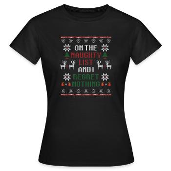 Sur la liste des vilains et je ne regrette rien. - T-shirt Femme - noir - Devant - AI Model Female 172 dark (172cm)
