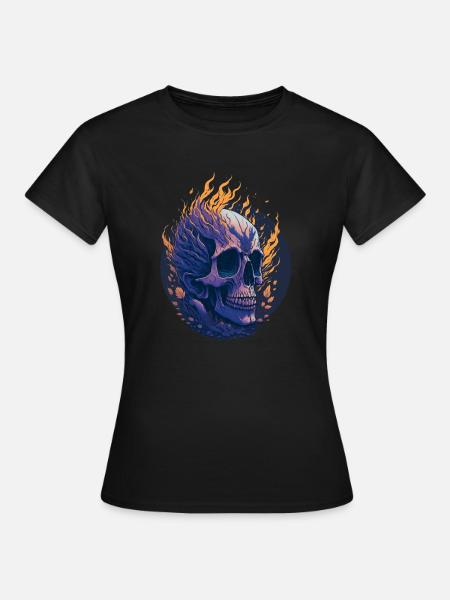 Feuerschädel - Frauen T-Shirt - Schwarz