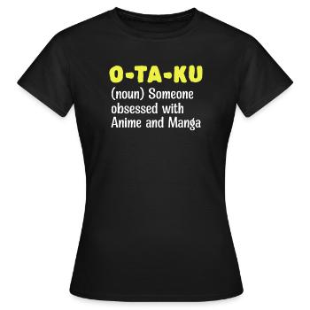 Manga Comic Anime Déclaration Japonaise Otaku - T-shirt Femme - noir - Devant - AI Model Female 172 dark (172cm)