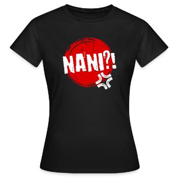 Manga Nani Disant Anime Animation Japonaise Comic - T-shirt Femme - noir - Devant - AI Model Female 172 dark (172cm)