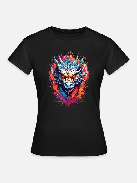 Coole Drache - Frauen T-Shirt - Schwarz