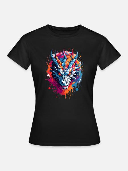 Coole Drache - Frauen T-Shirt - Schwarz