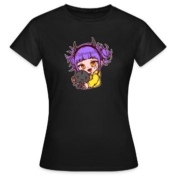 Dessin animé Bande dessinée Manga Animation fille - T-shirt Femme - noir - Devant - AI Model Female 172 dark (172cm)