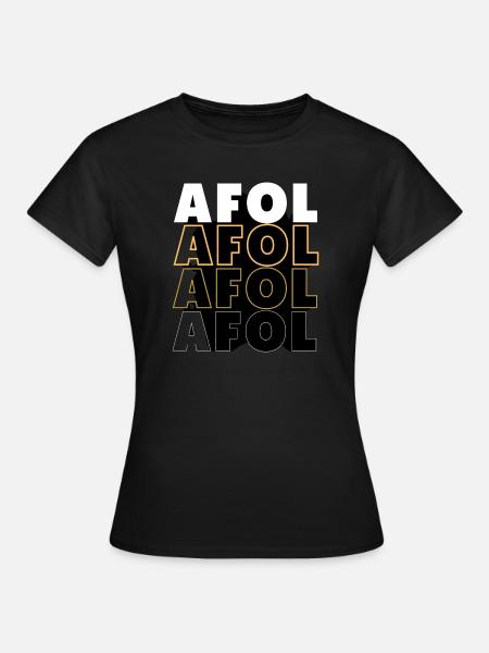 AFOL Vierfach Schriftzug - Frauen T-Shirt - Schwarz
