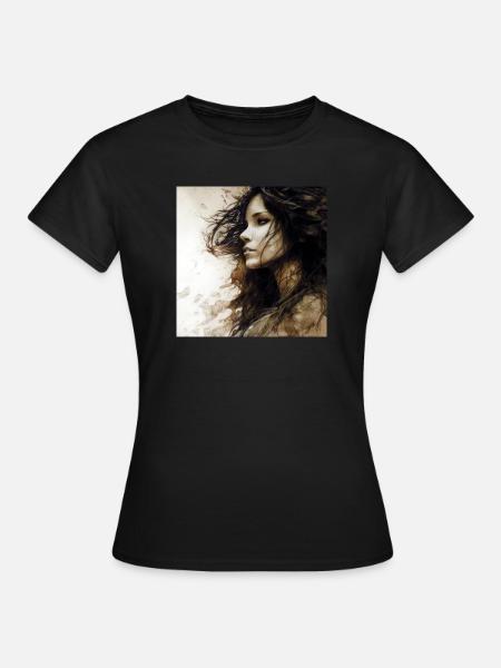 Porträt Frau 01 - Frauen T-Shirt - Schwarz