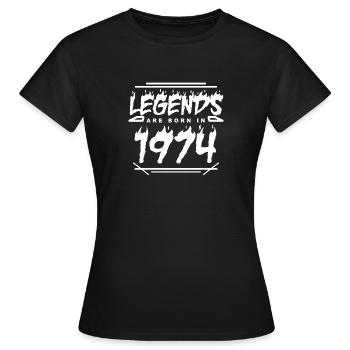 1974 - Né en 1974 - Construit en 1974 - T-shirt Femme - noir - Devant - AI Model Female 172 dark (172cm)