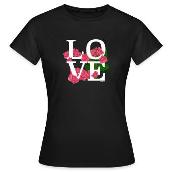 Blumige Liebe zu Rosen - Frauen T-Shirt - Schwarz - Vorne - AI Model Female 172 dark (172cm)