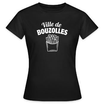 frites, Bouzolles, des frites - T-shirt Femme - noir - Devant - AI Model Female 172 dark (172cm)