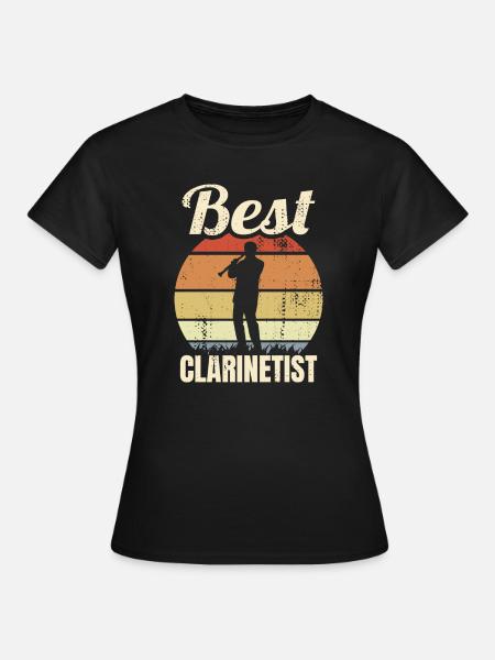 Lustiger Klarinettist - Frauen T-Shirt - Schwarz