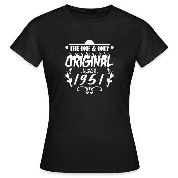 1951 - Year of construction 1951 - Women's T-Shirt - black - Front - AI Model Female 172 dark (172cm)