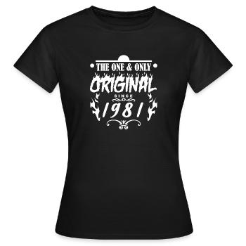 1981 - Année 1981 - Année 1981 - T-shirt Femme - noir - Devant - AI Model Female 172 dark (172cm)