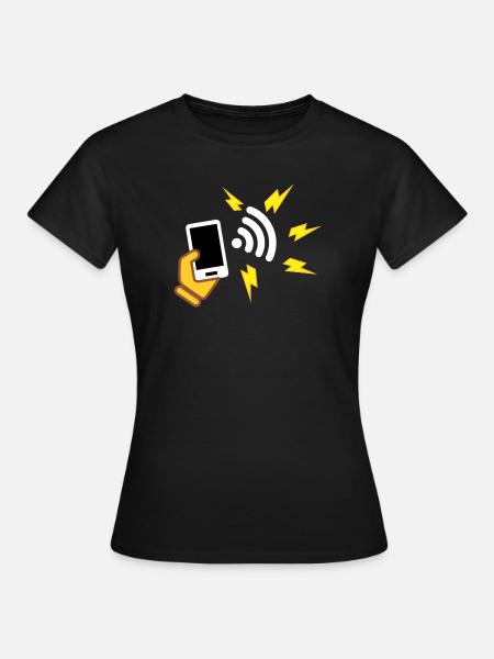 Telefon mit aggressivem Erscheinungsbild - Frauen T-Shirt - Schwarz