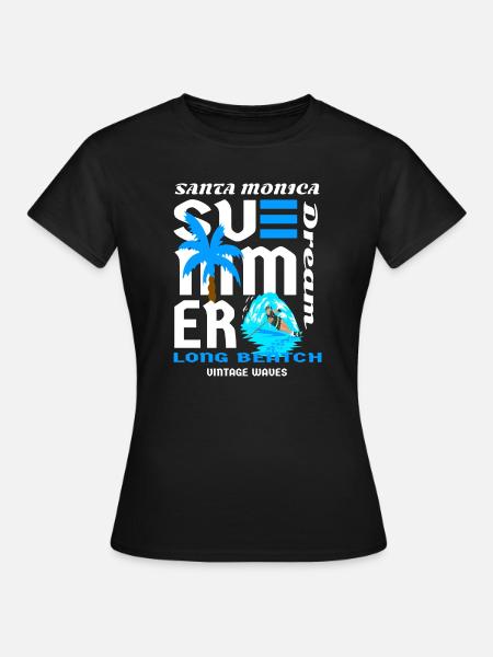 Santa Monica Strände - Frauen T-Shirt - Schwarz