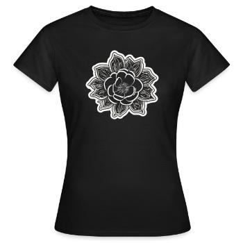 Die Schönheit und der Charme einer einfarbigen Blume - Frauen T-Shirt - Schwarz - Vorne - AI Model Female 172 dark (172cm)