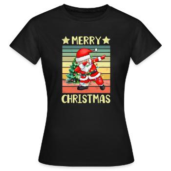 Dabbing Santa Claus Weihnachtsmann - T-shirt Femme - noir - Devant - AI Model Female 172 dark (172cm)