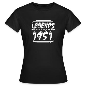 1951 - Born 1951 - Built in 1951 - Women's T-Shirt - black - Front - AI Model Female 172 dark (172cm)
