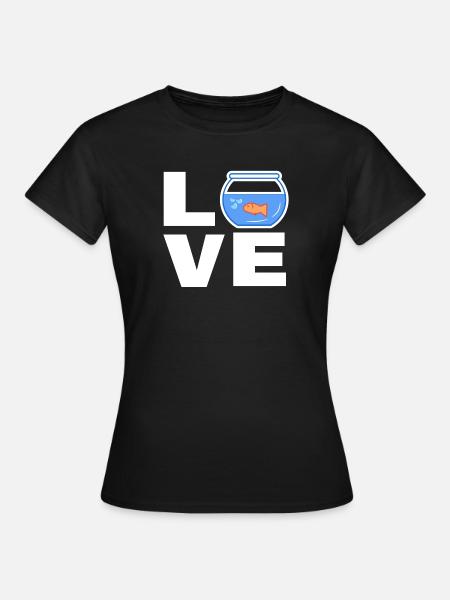 Haustiere Goldfisch Spruch Kuscheltier Aquarium - Frauen T-Shirt - Schwarz