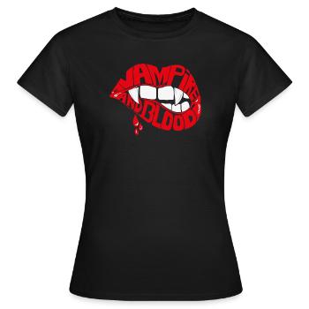 Vampirlippe - Frauen T-Shirt - Schwarz - Vorne - AI Model Female 172 dark (172cm)