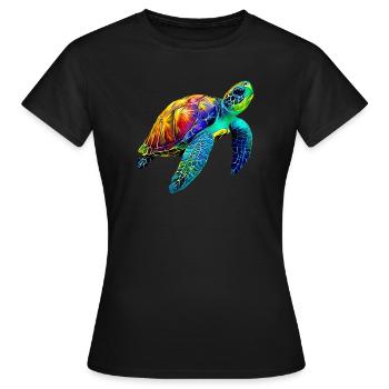 Tortue marine - T-shirt Femme - noir - Devant - AI Model Female 172 dark (172cm)