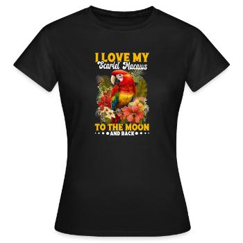 J'adore mes aras écarlates - T-shirt Femme - noir - Devant - AI Model Female 172 dark (172cm)
