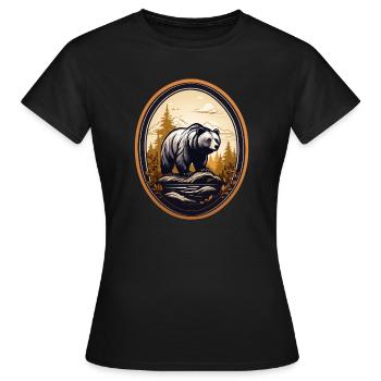 Ours brun - T-shirt Femme - noir - Devant - AI Model Female 172 dark (172cm)