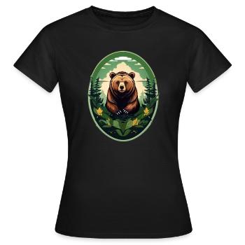Ours brun - T-shirt Femme - noir - Devant - AI Model Female 172 dark (172cm)