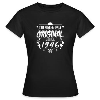 1946 - Year of construction 1946 - Born 1946 - Women's T-Shirt - black - Front - AI Model Female 172 dark (172cm)