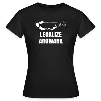 Poisson, Déclaration, Animaux de compagnie, Animaux, Animaux de compagnie - T-shirt Femme - noir - Devant - AI Model Female 172 dark (172cm)