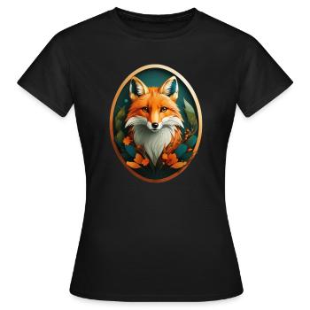 Renard roux - T-shirt Femme - noir - Devant - AI Model Female 172 dark (172cm)